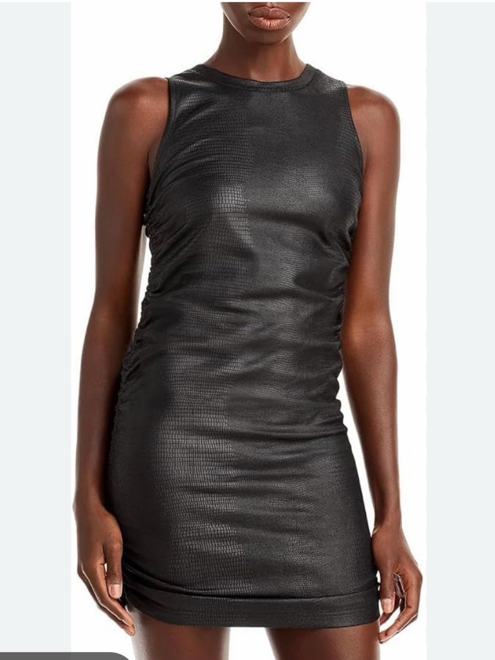 Steve Madden Rochester Sleeveless Black Faux-Leather Bodycon Dress